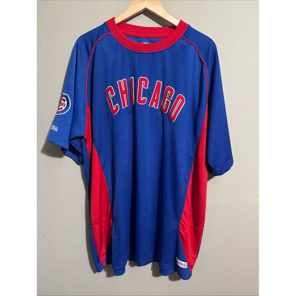 Stitches Mens Blue Embroidered Chicago Cubs Baseball MLB Jersey Size 2XL